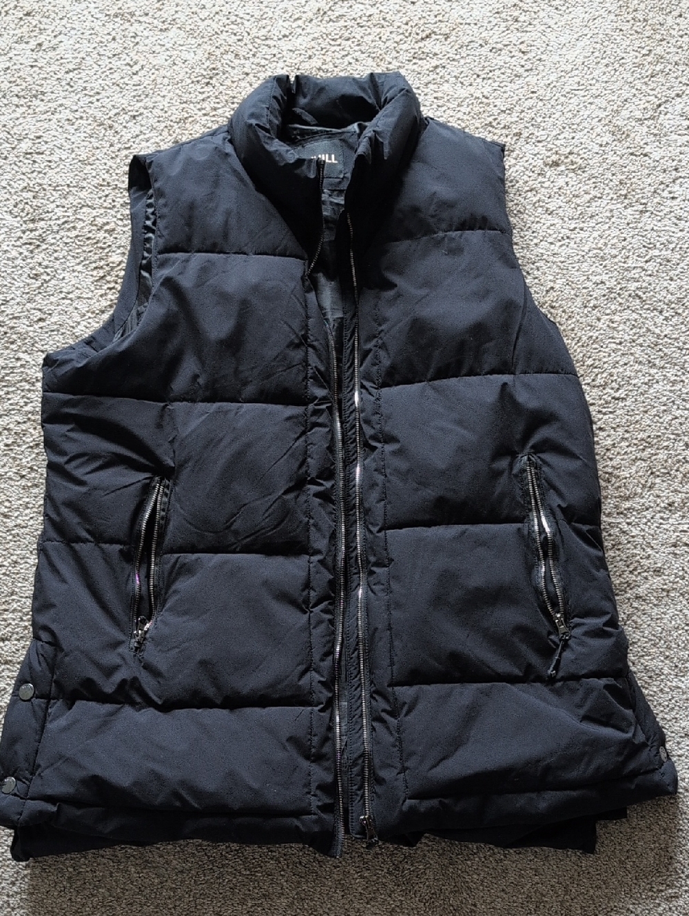 Big Chill Black Quilted Vest With Side Vents And Zipper Pockets 2XL Women's
